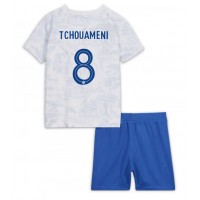 Maglie da calcio Francia Aurelien Tchouameni #8 Seconda Maglia Bambino Mondiali 2022 Manica Corta (+ Pantaloni corti)